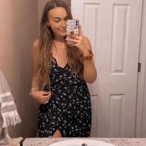 H&M Black Floral Wrap Dress